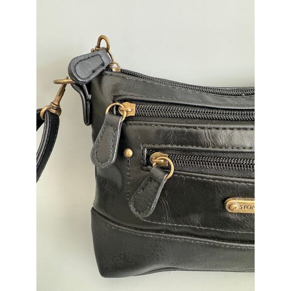 Stone Mountain Convertible Cross Body Hand Bag Black 6x9 inches - Picture 3 of 11